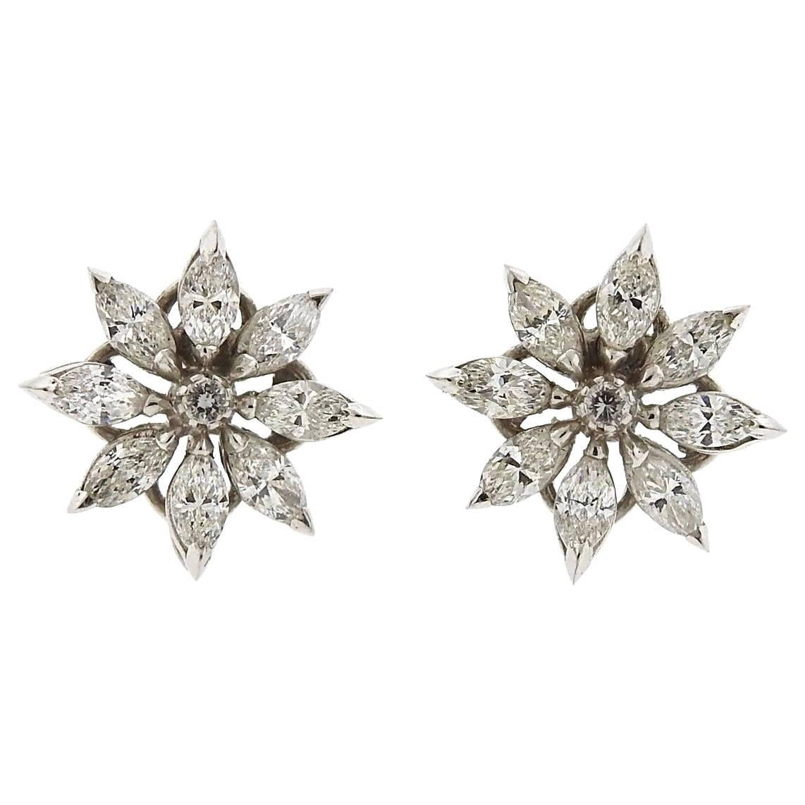 Asprey Diamond Platinum Earrings