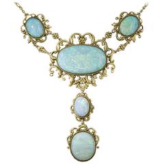 Late Victorian Opal Gold Necklace 12
