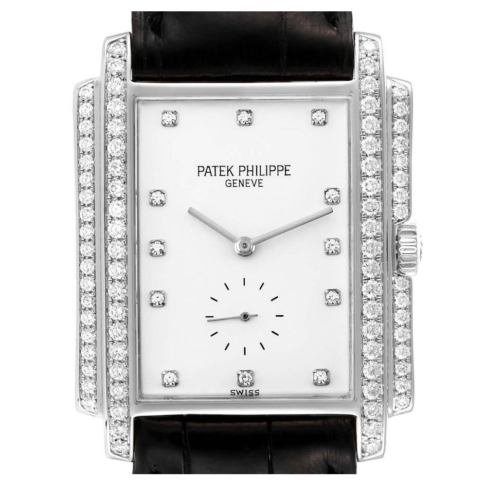 Patek Philippe Gondolo 18k White Gold Diamond Mens Watch 5025