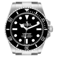 Rolex Montre Submariner non-Date en acier avec lunette en céramique pour hommes 124060 Boîte Card