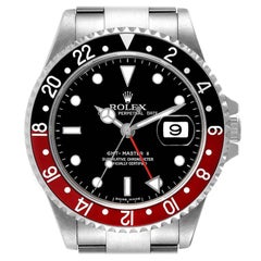 Rolex GMT Master II Black Red Coke Bezel Error Dial Steel Watch 16710 Box Papers