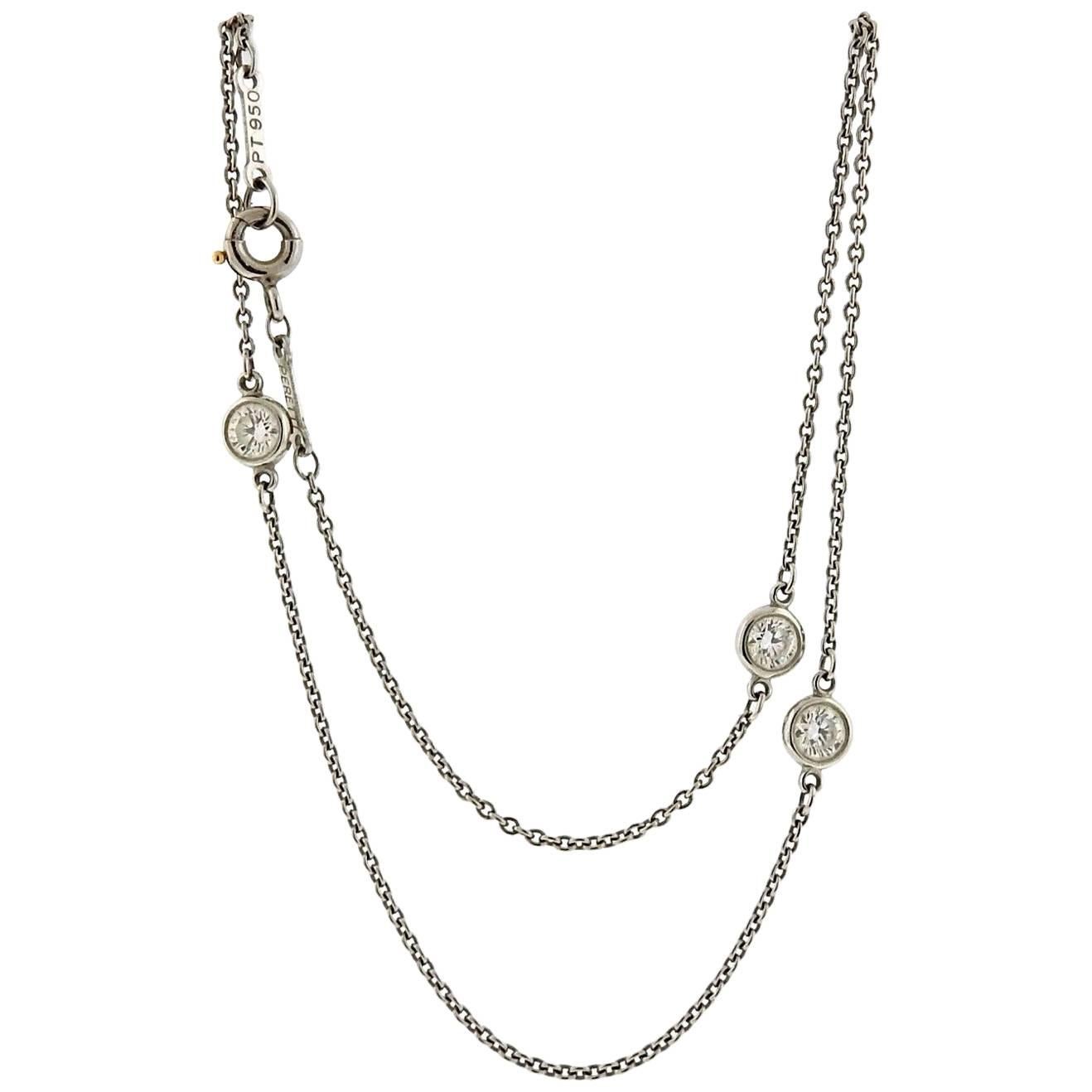 Tiffany & Co. Elsa Peretti Diamonds by the Yard Platinum Necklace