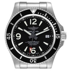 Breitling Superocean 42 Black Dial Steel Mens Watch A17366 Box Card