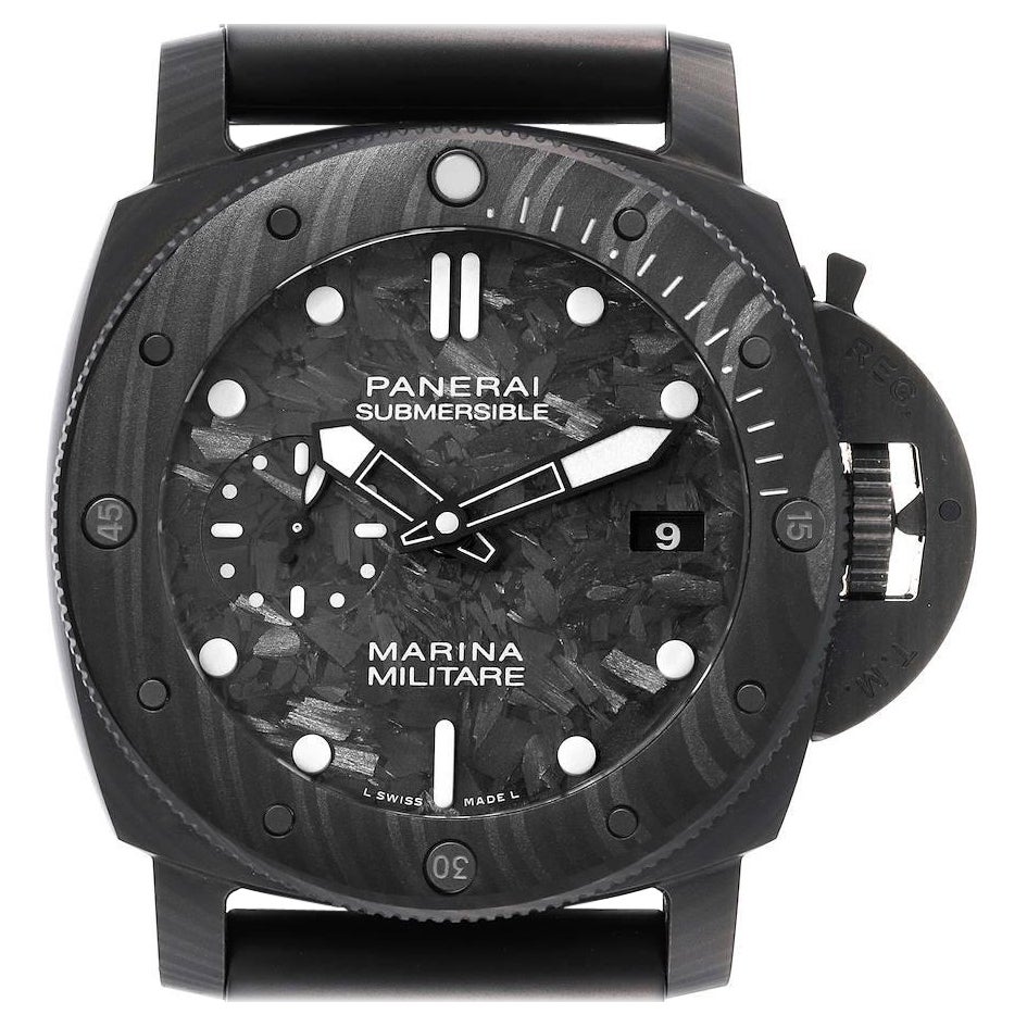 Panerai Submersible Marina Militare 47mm Carbotech Mens Watch PAM00979 Box Card For Sale