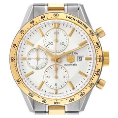 Tag Heuer Carrera Steel Yellow Gold Chronograph Mens Watch CV2050 Box Card