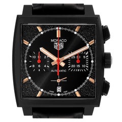 Used Tag Heuer Monaco Dark Lord Special Edition Black Dial Titanium Mens Watch