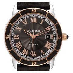 Cartier Ronde Croisiere Steel Rose Gold Grey Dial Mens Watch W2RN0005