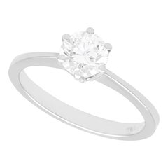 Vintage 0.72 Carat Diamond Solitaire Engagement Ring in 18k White Gold