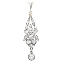 Colgante eduardiano de diamantes de 0,96 quilates y oro amarillo de 14k