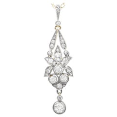 Edwardian 0.96 Carat Diamond and 14k Yellow Gold Pendant