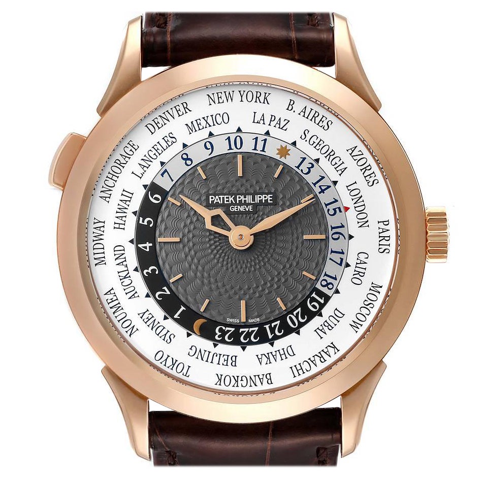 Patek Philippe World Time Complications Rose Gold Mens Watch 5230 Box Papers