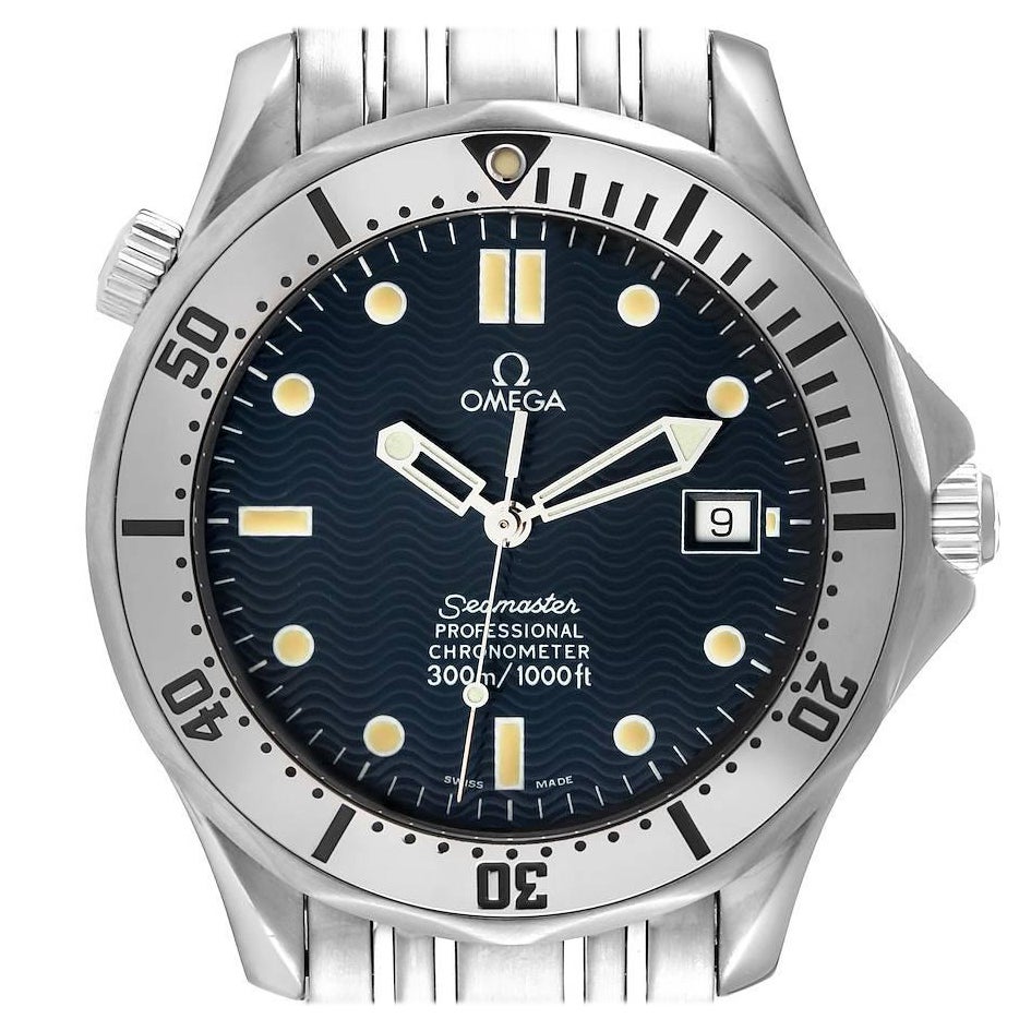 Omega Seamaster Diver 300M Blue Wave Decor Dial Steel Mens Watch 2532.80.00