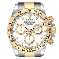 Rolex Cosmograph Daytona Steel Yellow Gold White Dial Watch 116503 Box Card