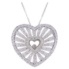 Heart Diamond Pendant in 18k White Gold