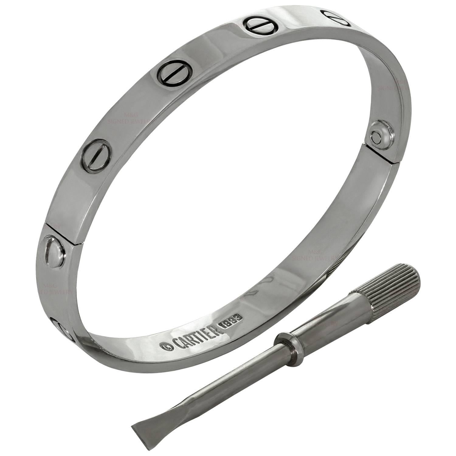 Cartier Love Gold Bangle Bracelet Sz.17