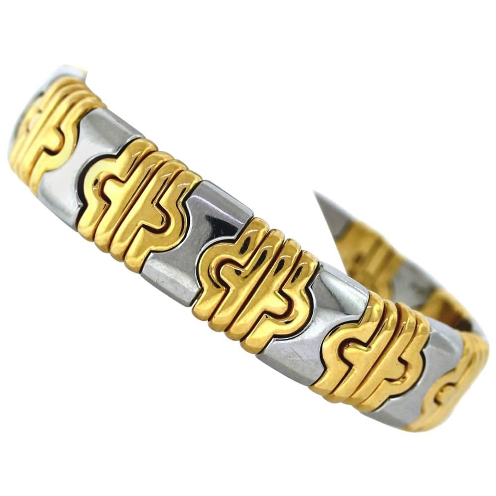 Bulgari Two Color Gold Flex Bangle Bracelet