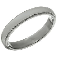 Tiffany & Co. Platinum Milgrain Men's Wedding Band Ring 