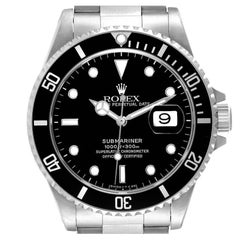 Vintage Rolex Submariner Date 40mm Black Dial Steel Mens Watch 16610 Box Papers