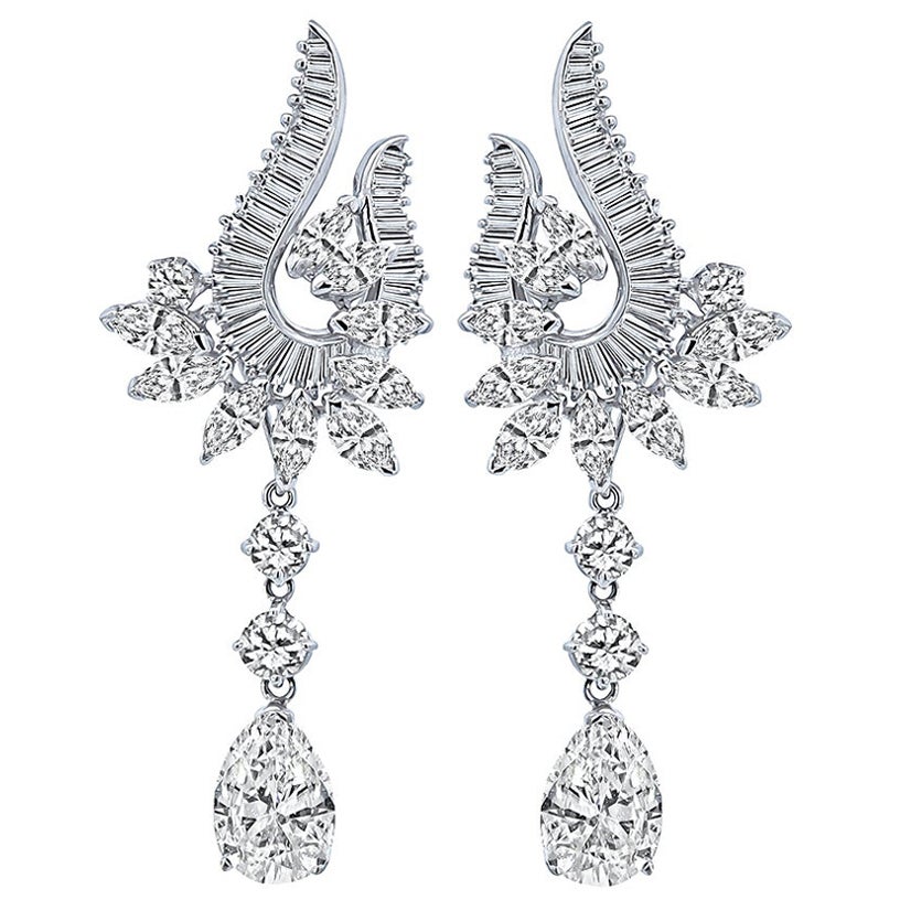 13.50cttw Diamond Night and Day Earrings For Sale