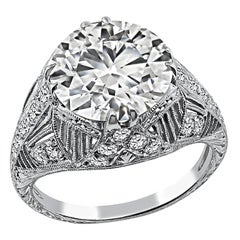 Vintage GIA Certified 4.02ct Diamond Engagement Ring