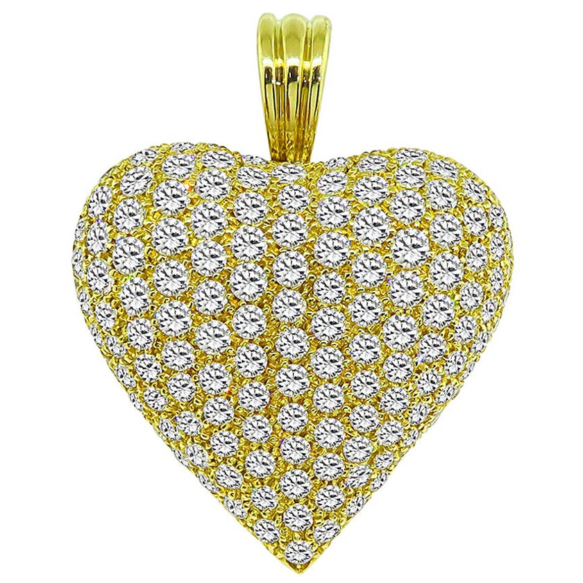 5.75ct Diamond Heart Pendant/Pin For Sale