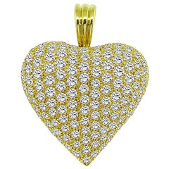 Vintage 5.75ct Diamond Heart Pendant/Pin