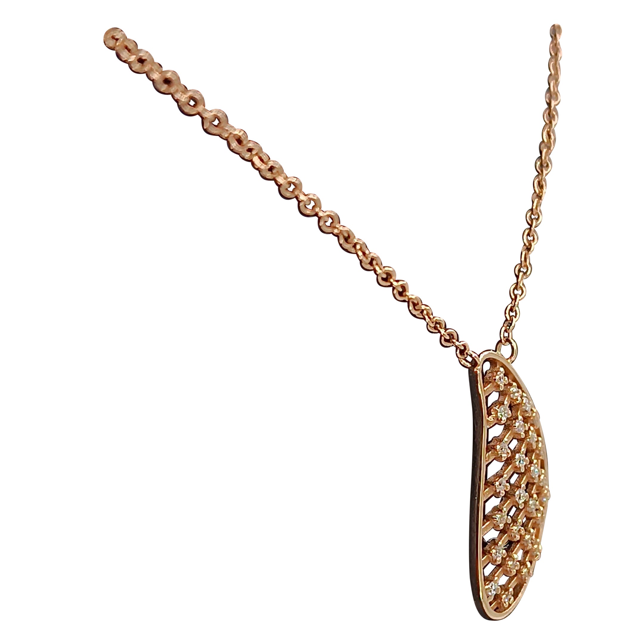 0,26 Karat Vs G Diamanten auf 18 Karat Roségold Halskette im Angebot
