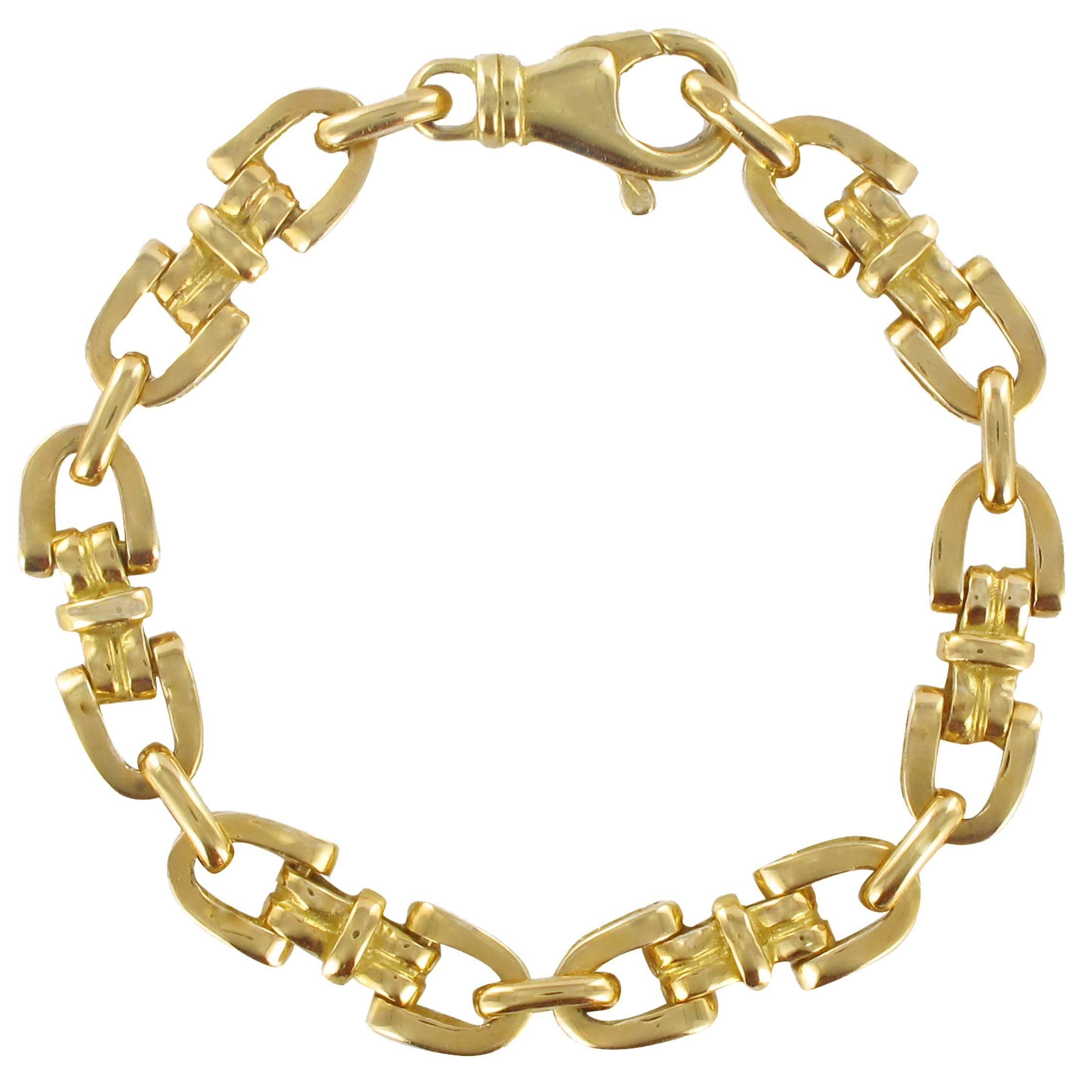 1960s French Gold Stirrup Link Bracelet