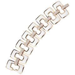 White Ceramic Diamonds Gold Bracelet 6