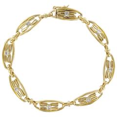 1900s French Rose Cut Diamond Gold Bracelet 11