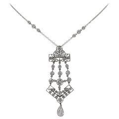 Very Fine Edwardian Diamond Gold Platinum Pendant/Brooch 12