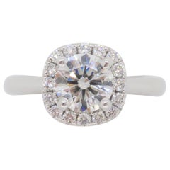 Used GIA Certified Round Brilliant Cut Diamond in a Stunning Scott Kay Halo Setting 