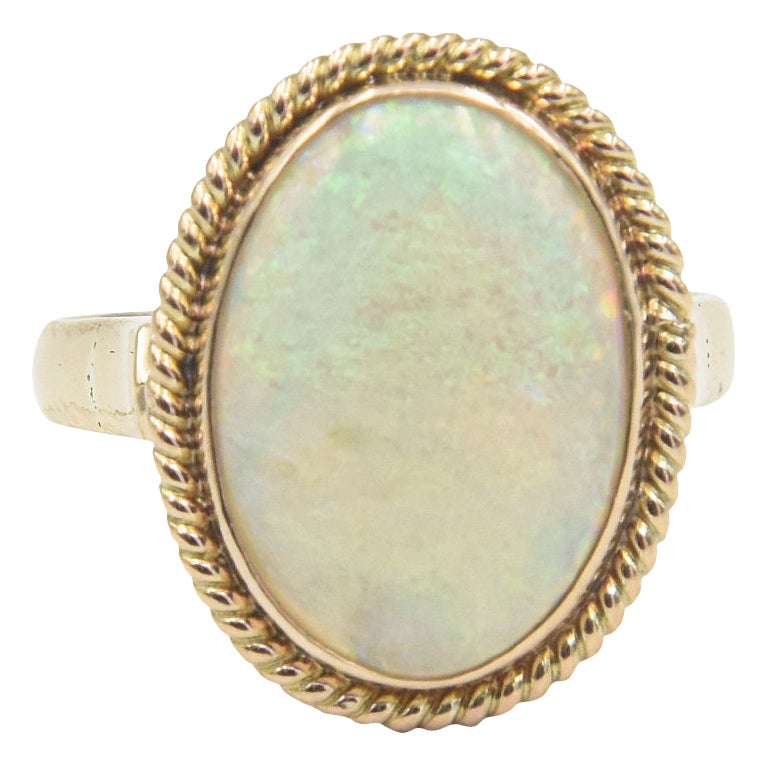 Colorful Opal Yellow Gold Ring For Sale