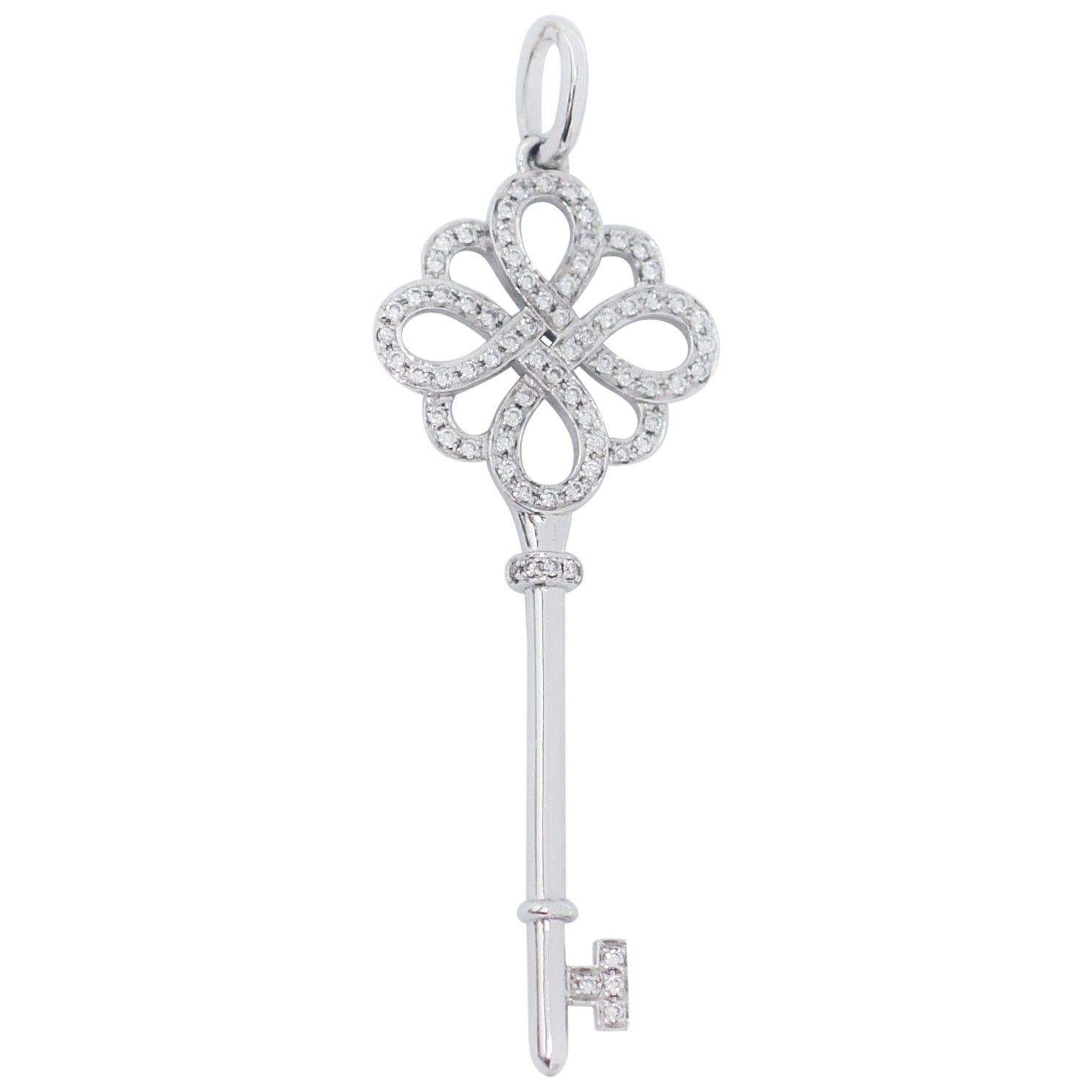 Tiffany & Co. 18 Karat Gold Diamant-Knoten-Schlüssel-Anhänger