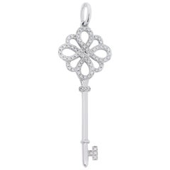 Tiffany & Co. 18k Gold Diamond Knot Key Pendant Charm