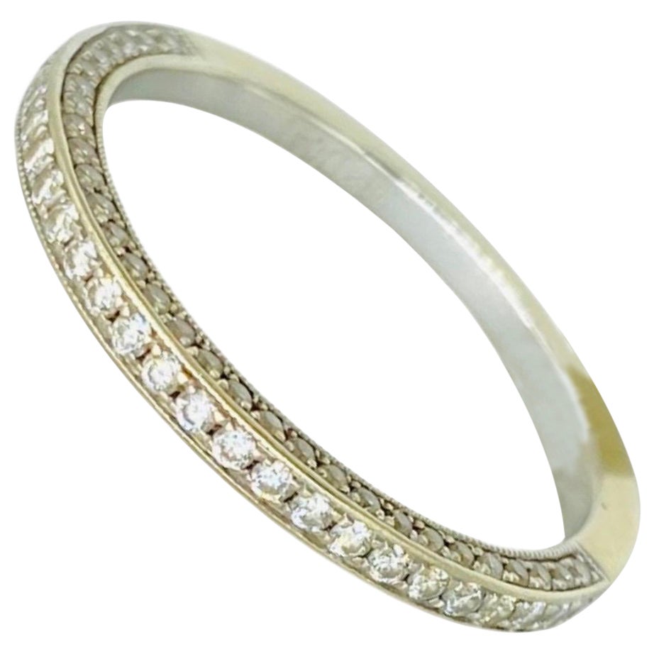 Designer Siera Bague d'éternité en or blanc 18 carats avec diamants de 0,41 carat