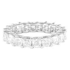 Bracelet d'éternité Alexander en or blanc 18 carats avec diamants taille Asscher de 4,09 carats D/E VVS S-6,25