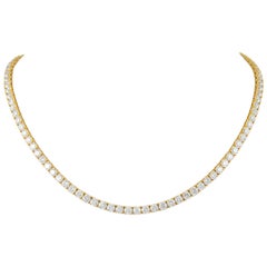 Alexander 24.56 Carat Diamond Tennis Necklace 18 Karat Yellow Gold