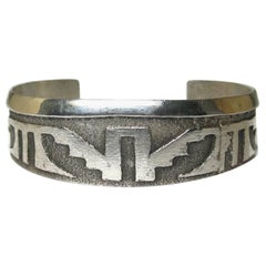 Navajo Sterling Tufa Cuff Bracelet 6.25 Inches Anthony Bowman