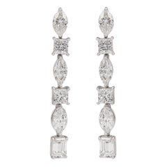 Alexander 6.52ctt Multi Diamond Drop Earrings 18k White Gold