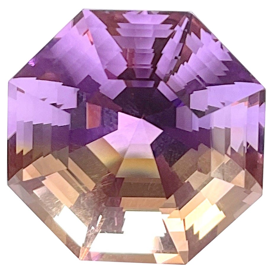 Loupe clean 53.67 cts Ametrine Radiant Hexagon Cut Stone For Jewelry Natural Gem For Sale