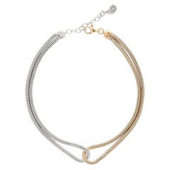 Bracelet Minimal Double Snake Chain 18K Gold Plated Silver Mixed Greek Jewelry