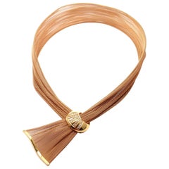 Gemma Gioelli Trasparenze Diamond Mesh Rose Gold Necklace