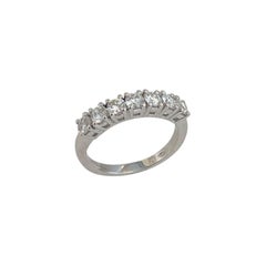   ct 1.00 riviere 7 diamond engagement ring  18 Kt White Gold  gr 3.96 