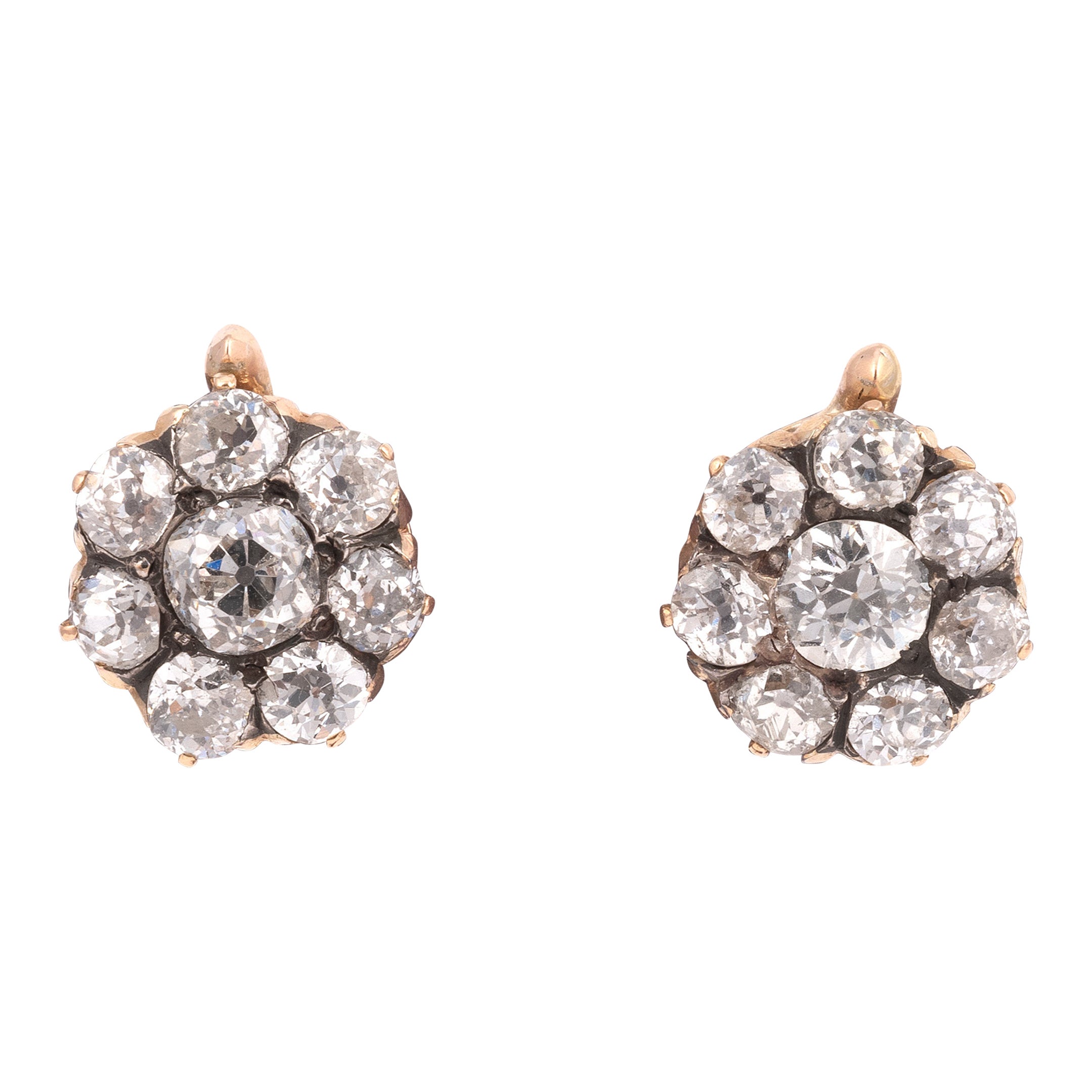 Antique Old Cut Diamond Stud Earrings For Sale at 1stDibs
