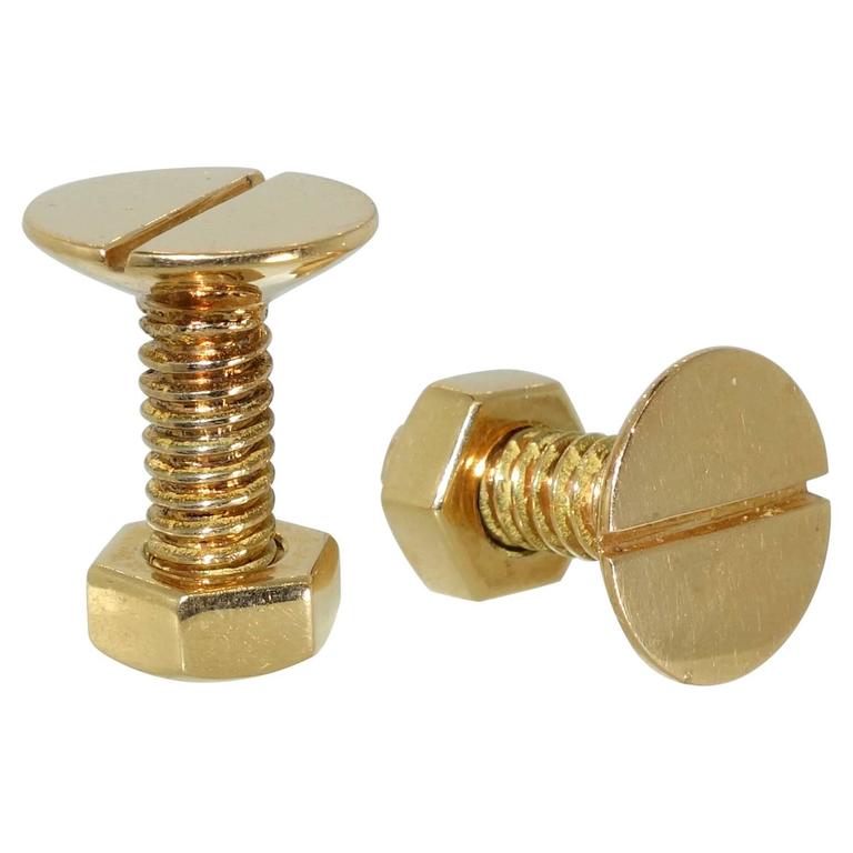 Iconic Paul Flato Nut and Bolt Gold Cufflinks at 1stDibs nut and bolt