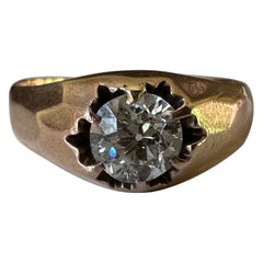 Retro Diamant Solitär und Roségold Gürtelring