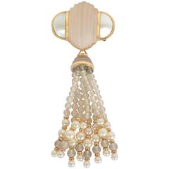 Trianon Rock Crystal and Pearl Pendant and Brooch Combination