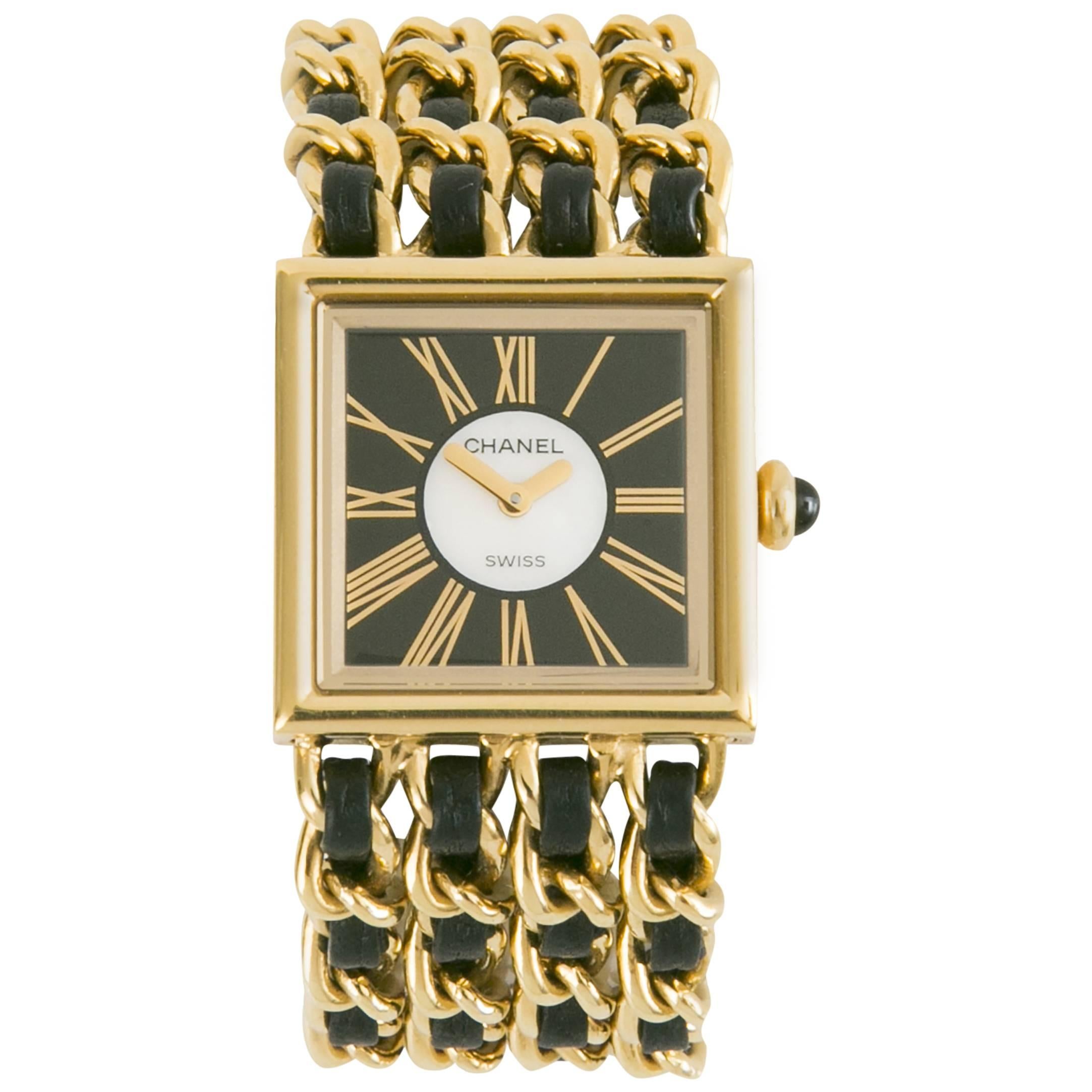 Chanel Ladies Yellow Gold "Mademoiselle" Quartz Wristwatch For Sale