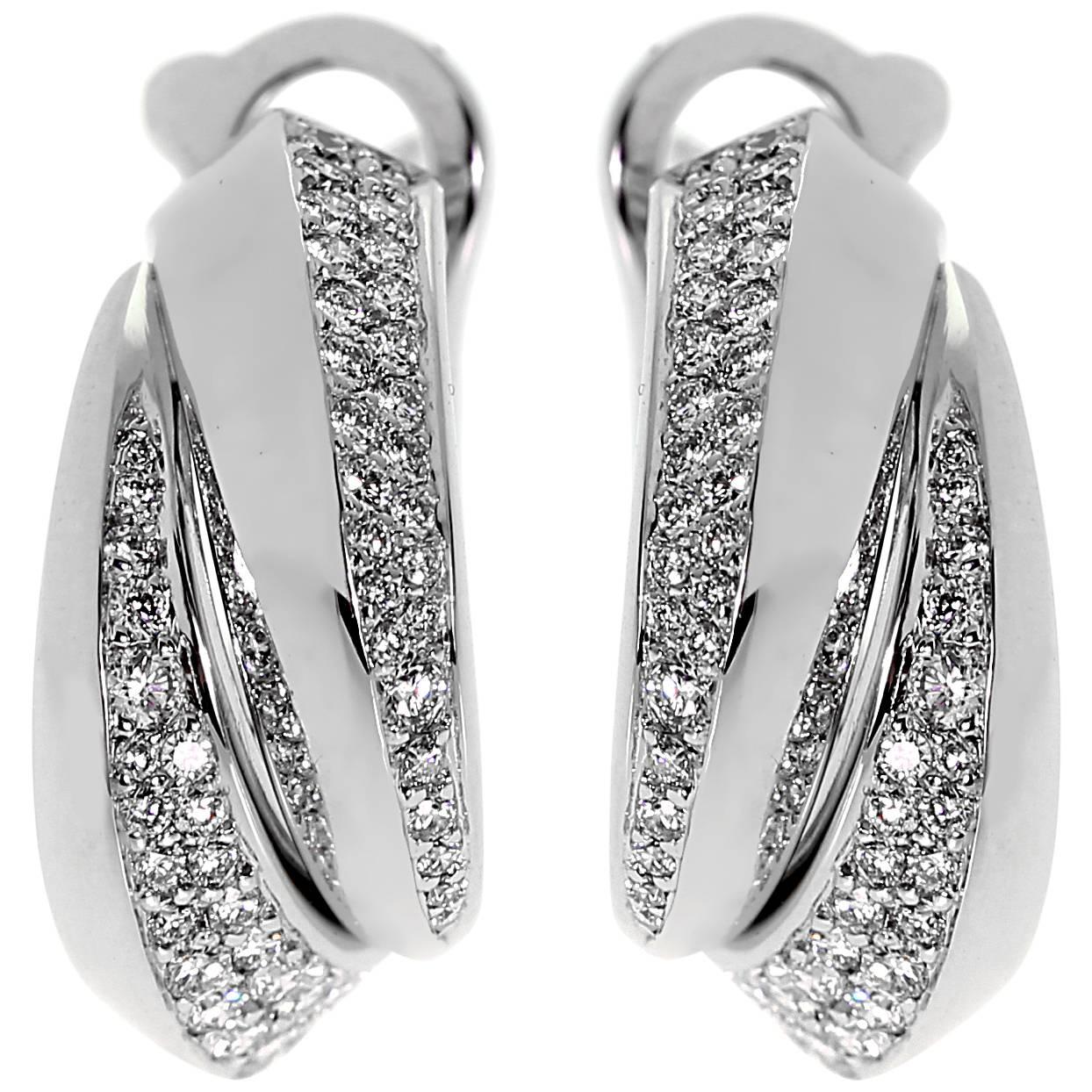 Cartier Panthere Diamond White Gold Earrings